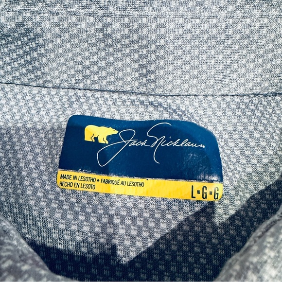 Jack Nicklaus Men's Golden Bear Short Sleeve Collard Golf Polo Dusty Blue Size L - Picture 3 of 5
